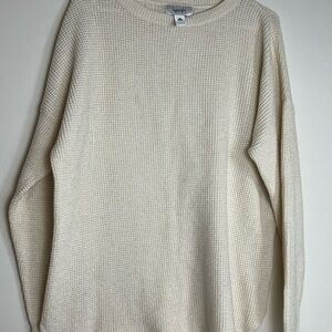 Kersh Cream Waffle Knit Crewneck Sweater - Size XXL
Wool cotton blend normcore